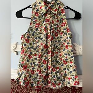 Theory Pearl Snap Halter Blouse, 100% Cotton